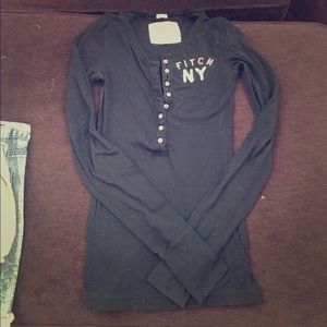 Blue A&F long sleeve shirt